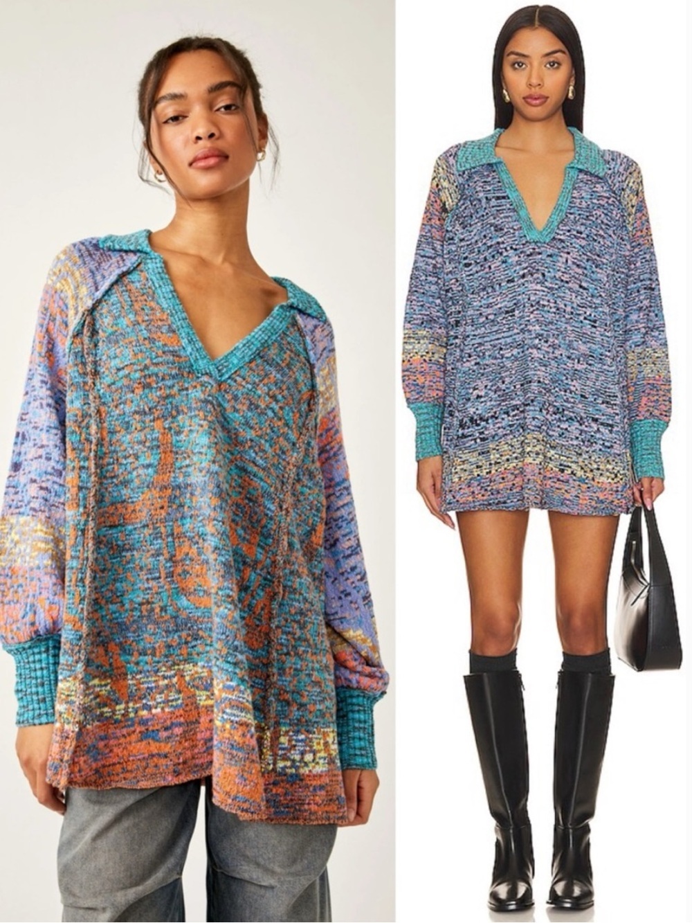 NWT Free People Seasons of the Sun Oversized Tunic Sweater S/M